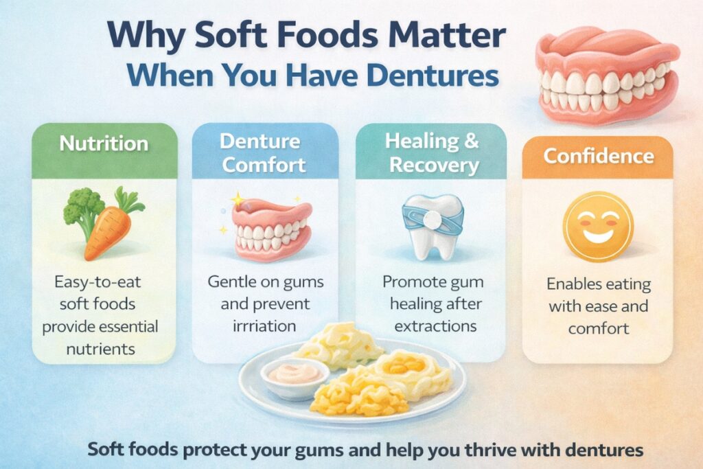 Soft foods to eat after getting dentures